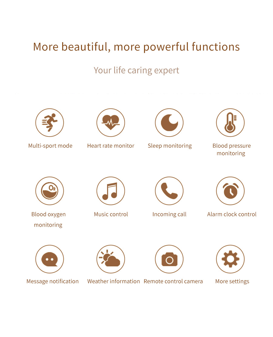 Fashion Smart Watch for Women Make Call AK50 Heart_voghion.com