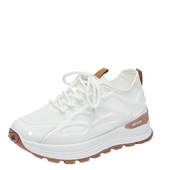 Calzado deportivo para mujer 2025 nuevo estilo primavera ligero, suela suave, pies no cansados, zapatos Forrest Gump, suela gruesa, zapatos de papá, viajes, todo fósforo