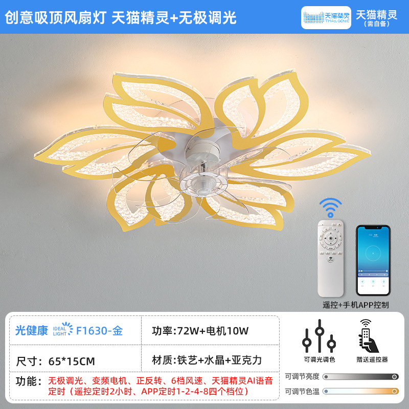 Transfronterizo 110v lámpara de ventilador de cristal lujoso dormitorio lámpara de ventilador de techo sala de estar lámpara de ventilador eléctrico de frecuencia invertida fábrica de Zhongshan image 14