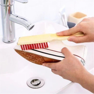 N030C bamboo long handle shoe brush +20 clothes brush board brush bamboo block color nylon wire multi-purpose cleaning brush