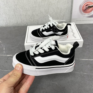 2025 Spring and Autumn New Children's Shoes Children's Fashion Sneakers Black and White Classic Boys and Girls Breathable Casual Shoes Anti-Slip