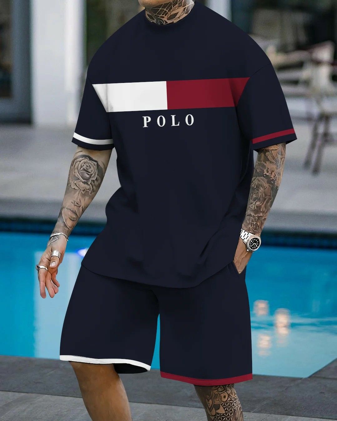 Comercio exterior europeo y americano Amazon 2025 nuevo estilo casual a juego de color manga corta cuello redondo camiseta pantalones cortos traje ME5 MA04