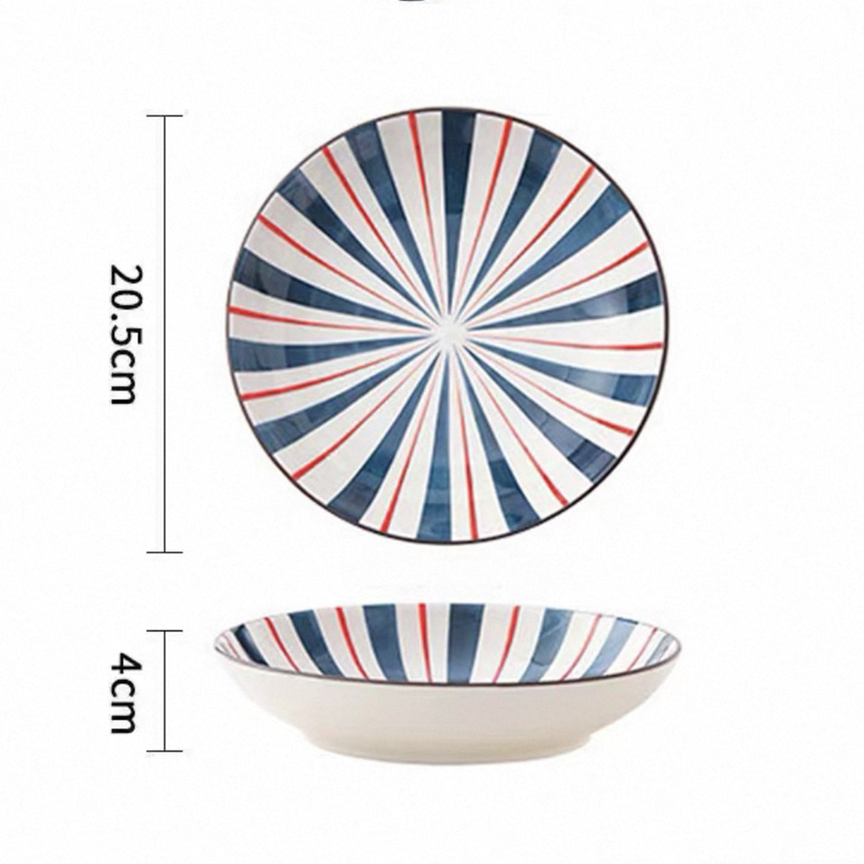 Vintage japonés de 8 pulgadas de profundidad esmaltado plato de color de alta cara plato de filete plato de ensalada