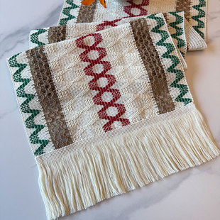 Bohemian Style Cotton Linen Woven Table Flag Jute Festival Wedding Tassel Table Towel Casual Cross-Border Christmas Bed End Blanket