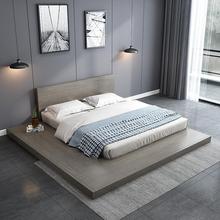日式地台榻榻米床现代简约经济型落地板式组合大床公寓地铺矮床
