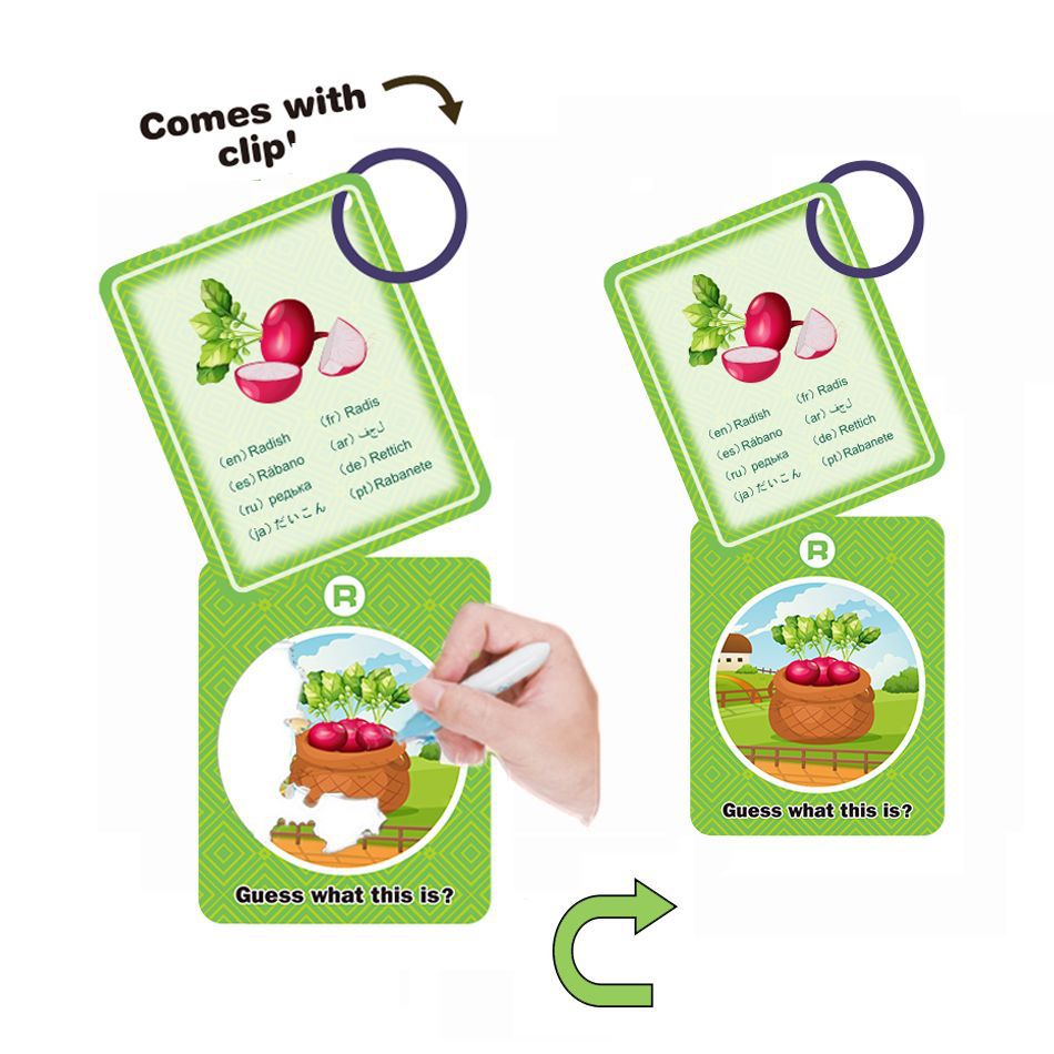 Tarjeta de pintura de color de agua para niños juguetes de ciencia y educación tarjeta de graffiti cognitivo de frutas