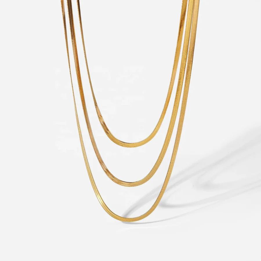 Minimalist Layered Necklace In Gold Delicate Chains For Women_voghion.com