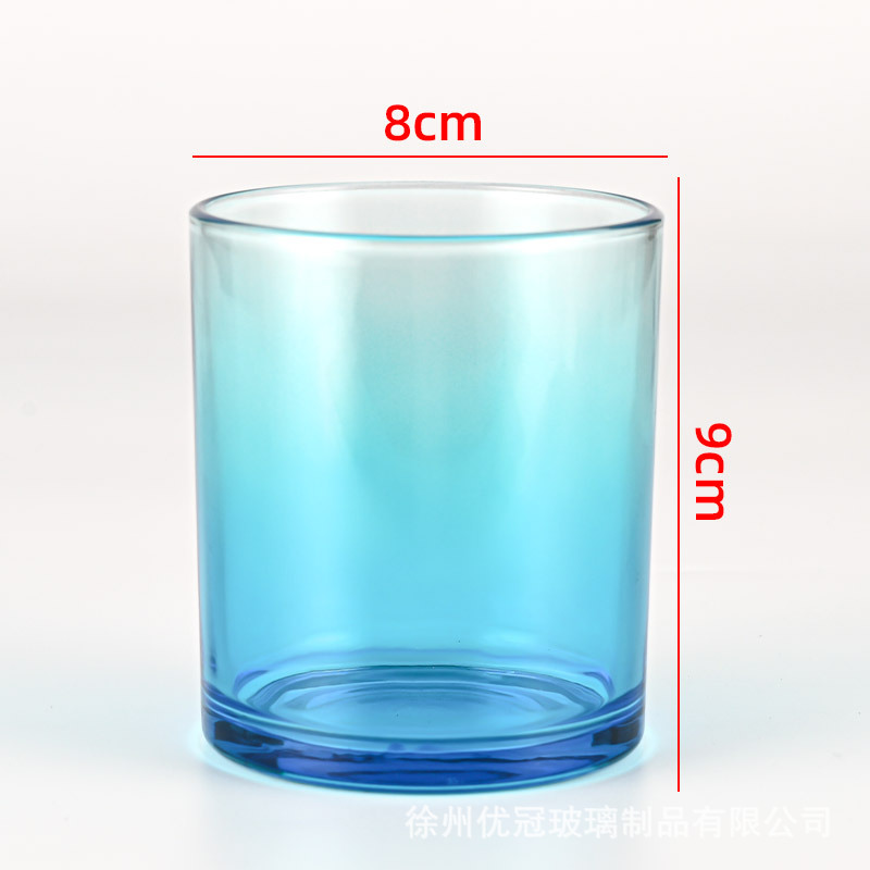 Portavelas de Vidrio Colorido, Frasco Vacío, para Hacer Velas Aromáticas Caseras, Recipiente para Cera de Vela, Portavelas Redondo para Dormitorio, Caja de Regalo