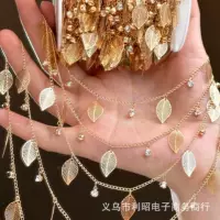 DIY цепочка красочные большие полые листья со стразами антикварные кисточки аксессуары для волос Экзотическая одежда видео аксессуары