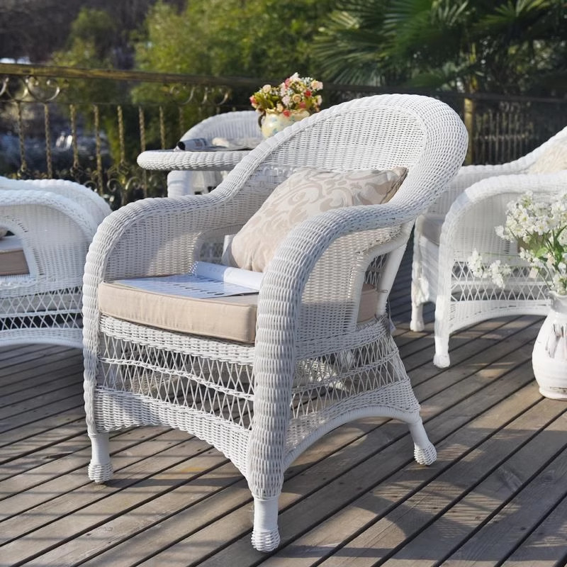 Mesas y sillas al aire libre patio jardín villa balcón al aire libre mecedora ratán casual combinación de sillas de ratán muebles de terraza al aire libre