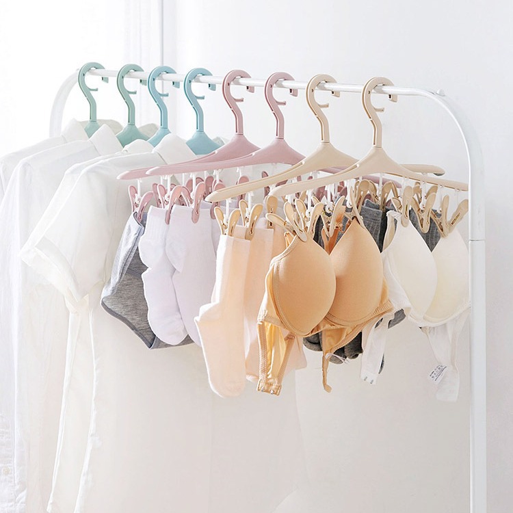 8 clip hebilla a prueba de viento multifuncional ropa de bebé percha ropa de plástico tendedero calcetines ropa interior percha