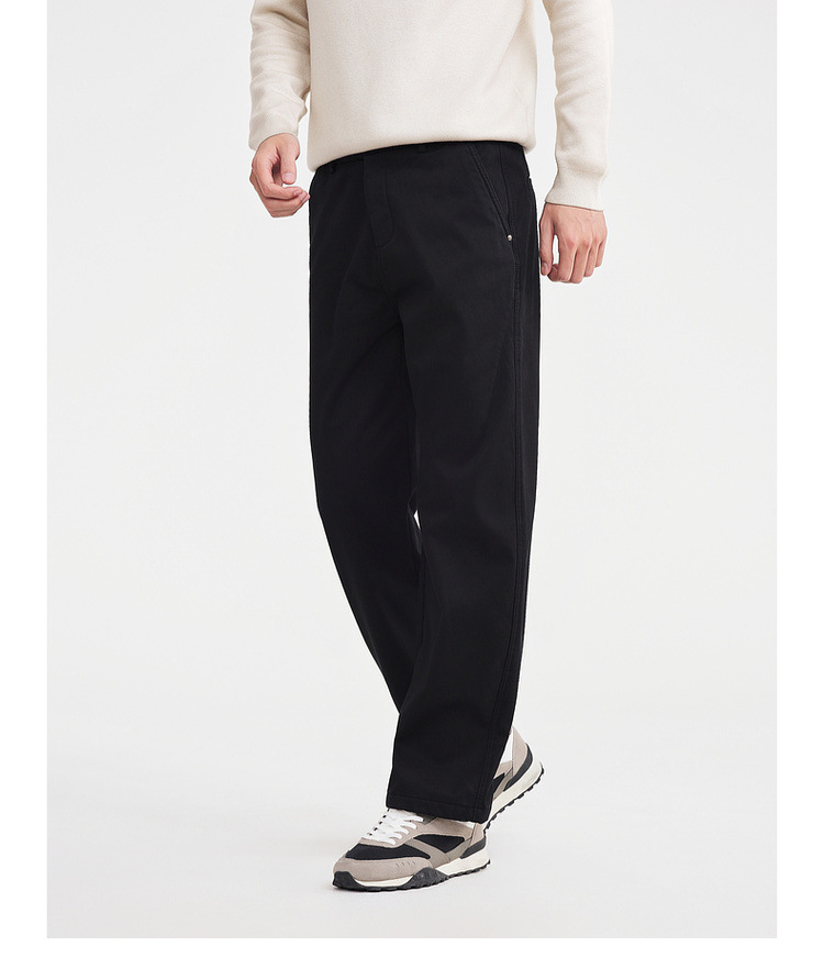 Quần âu nam mùa đông cotton lót lông cừu ấm áp — màu đen chi tiết 31