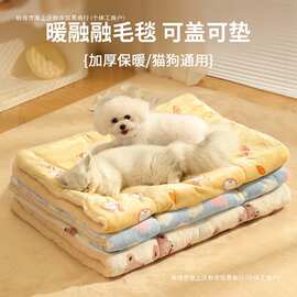 跨境爆款双面绒猫垫子四季通用宠物垫子加绒狗垫子宠物用品供应商