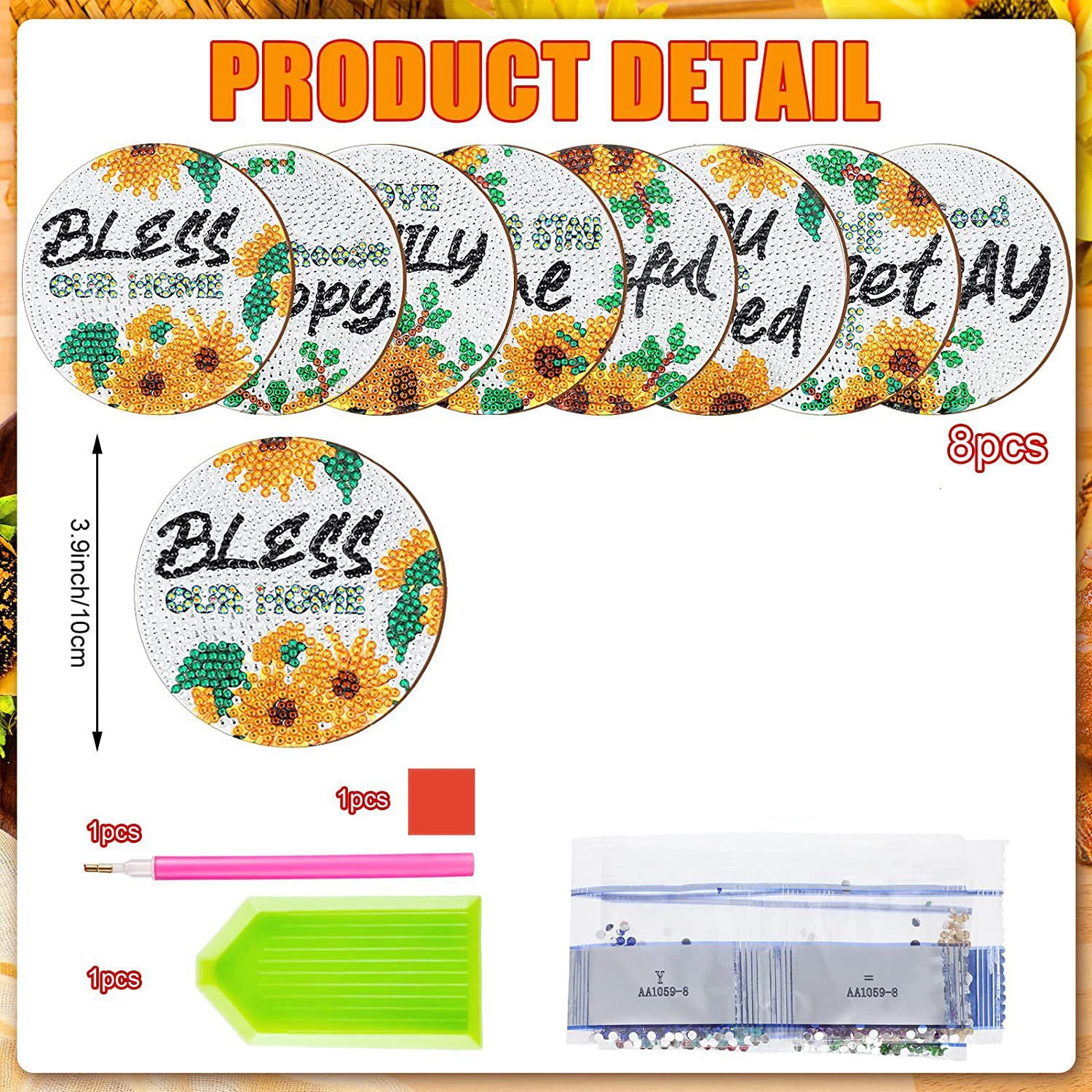 Набор Diamond с буквами, трубка, (международная торговля), ручная работа, 8 штук