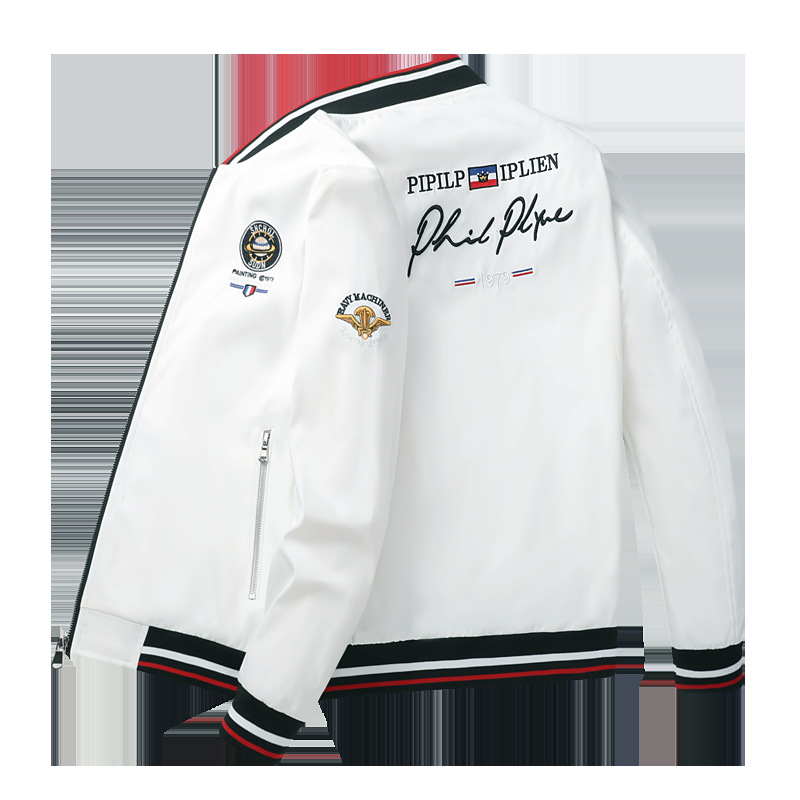 Men's Embroidered Jacket Casual Spring Autumn Style For Men_voghion.com