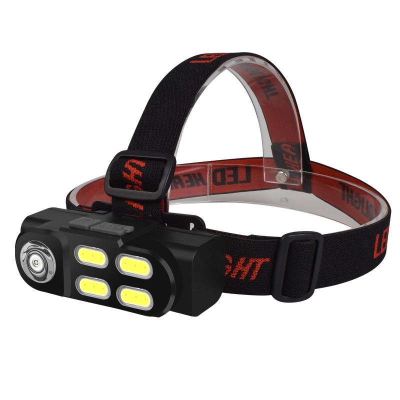 Cross -border new XPE+COB headlight USB charging plastic LED strong…