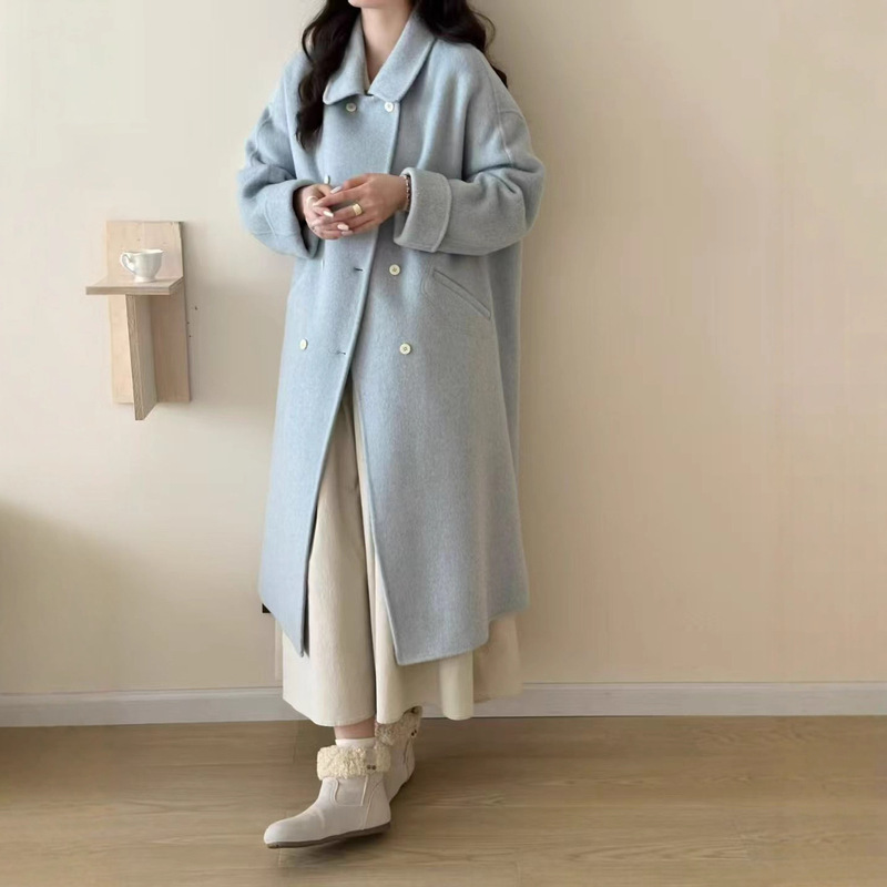 Double-Sided Woolen Outwear for Women 2025 Winter New High-End Korean Style Small Mid-Length Woolen Outwear