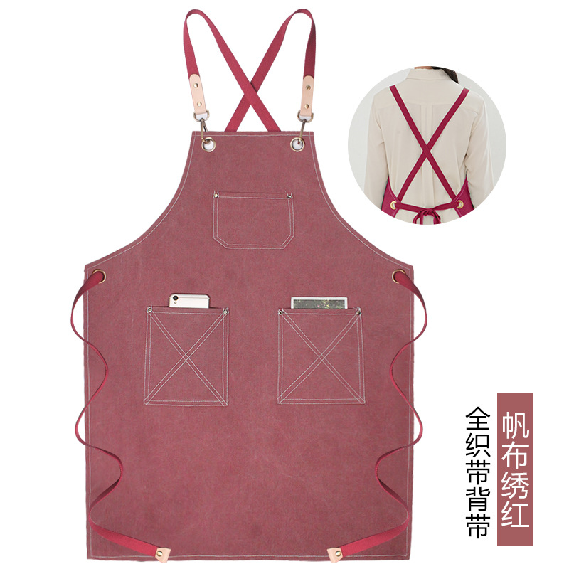 Cinta coche hilo bordado rojo