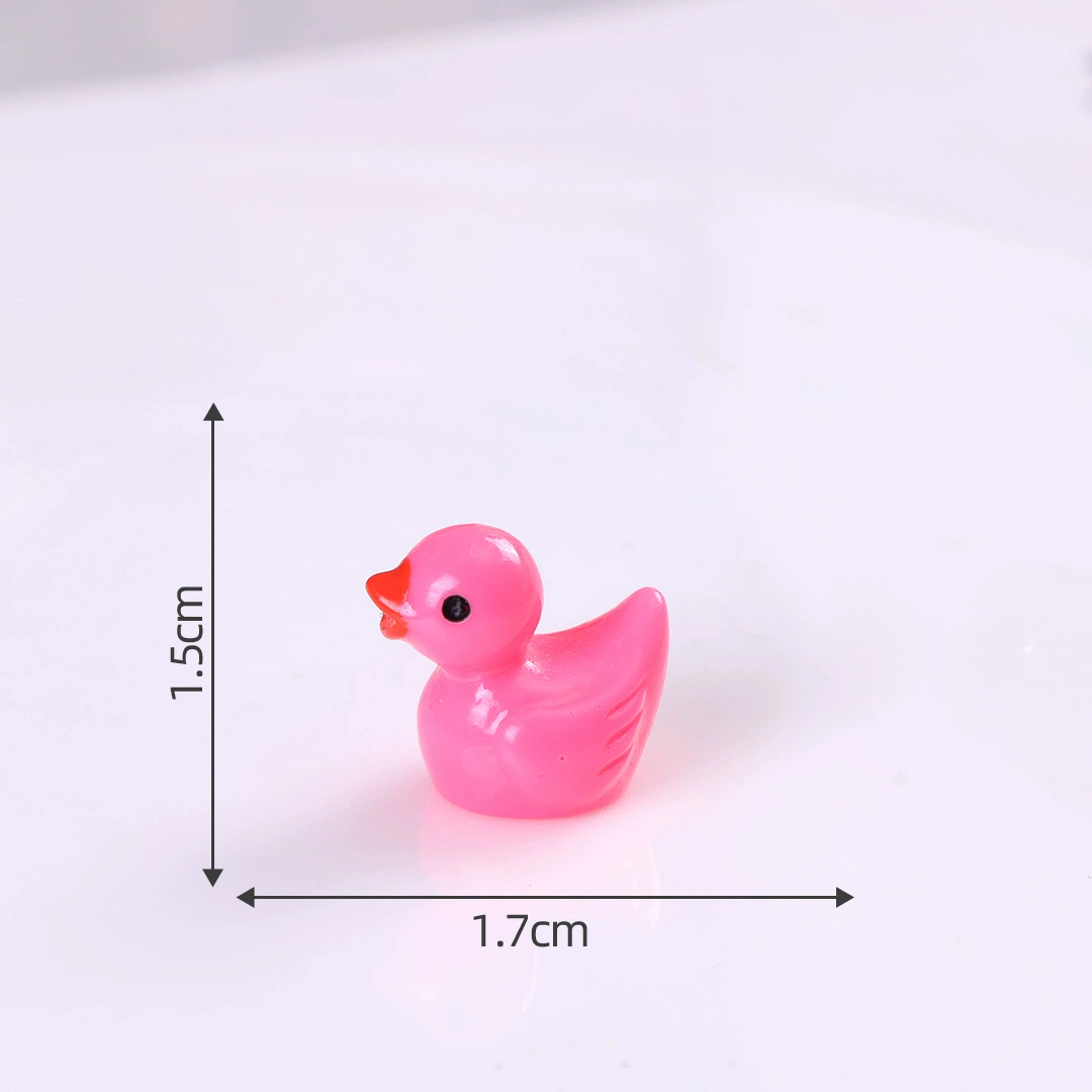 Miniature duck accessory, handmade minifigure prop for micro landscapes, solid & glow colors