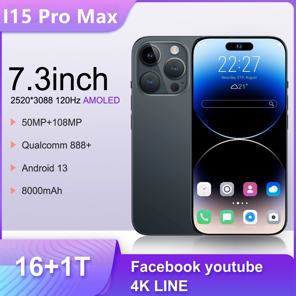 Умные часы, мобильный телефон, процессор Intel i15, i15pro max, 7.3 дюйма, широкий экран, 4G, поддержка всех сетевых стандартов