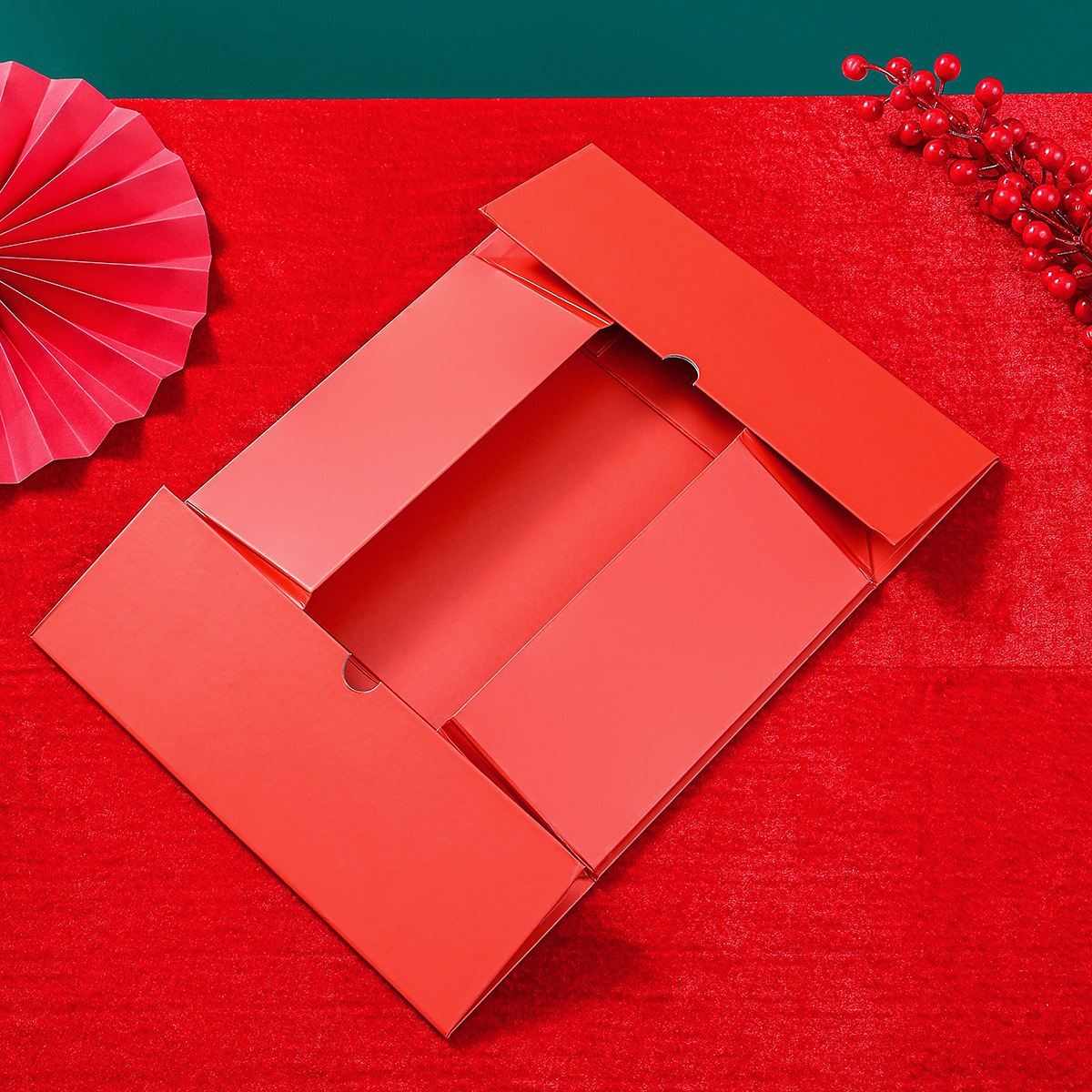 Caja de embalaje de regalo de Navidad transfronteriza impresa en color caja de regalo plegable cubierta de Navidad para enviar bufandas bolsas portátiles