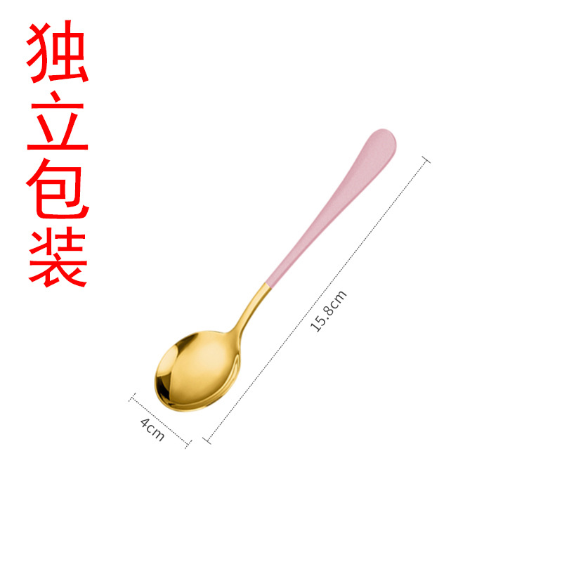 Cuillère à dessert jetable en acier inoxydable pour potage_voghion.com