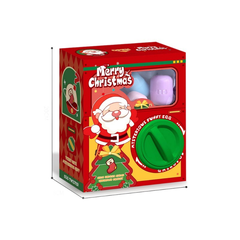 Regalos de Navidad para niños Papá Noel divertida máquina de torsión de huevos Lucky Navidad caja ciega