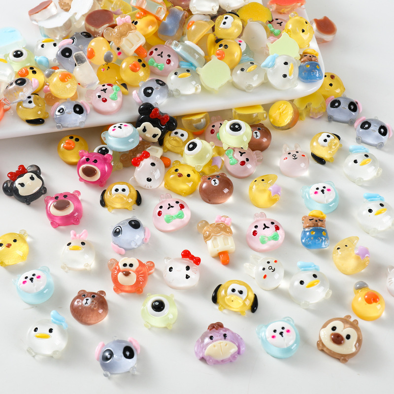 Diy jewelry resin mixed ice transparent translucent cute cartoon creative resin accessories mobile phone shell hairpin accessories