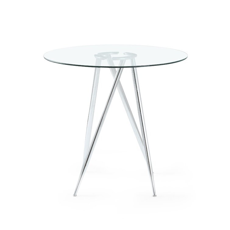 Mesa de comedor de comercio exterior de mesa de comedor de mesa de vidrio templado simple moderno mesa de comedor mesa y silla mesa redonda transparente image 6