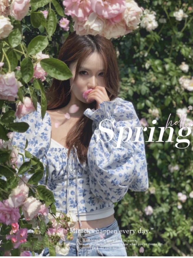 Floral Knot Lantern Sleeve Chiffon Shirt Image 4