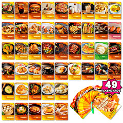 49 cards/bag realistic food recognition baby enlightenment education cards parent-child children's early education intelligence development educational cards