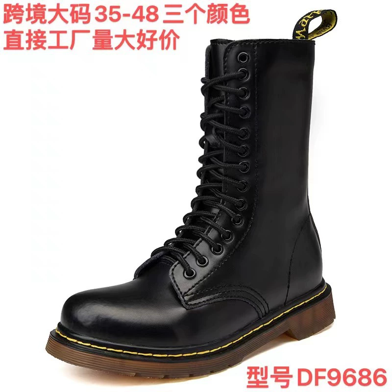 Трансграничные мужские высокие кожаные ботинки больших размеров для внешней торговли, британские мужские ботинки, сапоги для верховой езды, Длинные рыцарские ботинки, спецодежда, парные ботинки