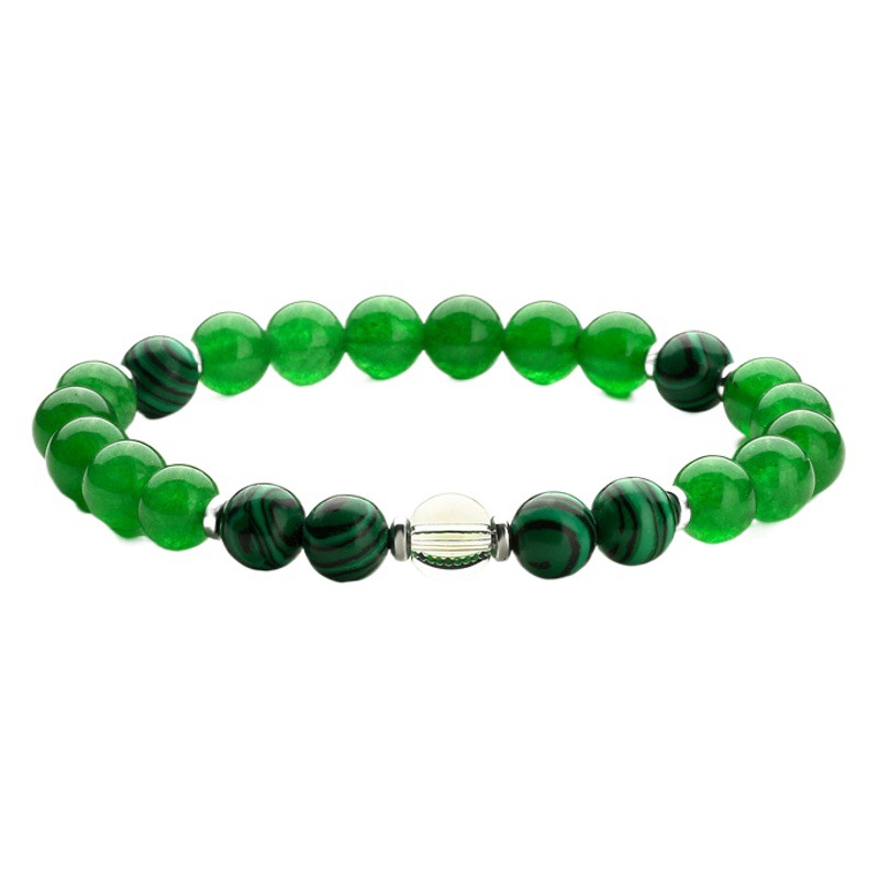 Pulsera de cuentas elástica de piedra de ojo de tigre transfronteriza europea y americana ágata cristal hombres y mujeres pareja moda pulsera de cristal