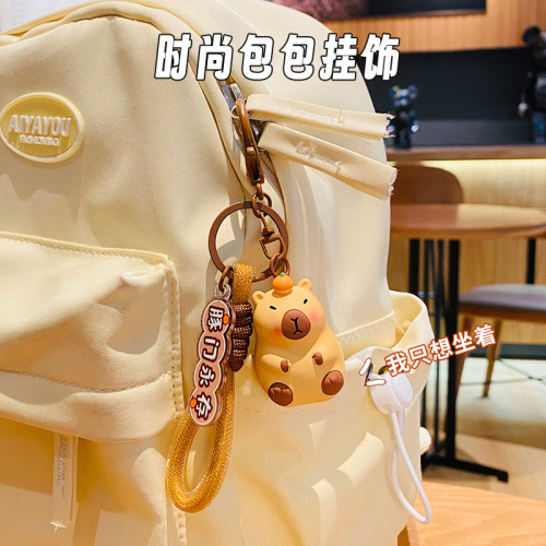 Creative Cartoon Cute Capybara Pendant Capibara Keychain Bag Pendant Small Gift Gift Wholesale