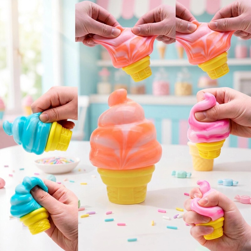 Cross-Border Amazon Hot-Selling High-Quality Ice Cream Squeeze Tpr High-Appearance-Value Cone Stress Relief Toy Stress-Relief Gadget Cross-Border Amazon Hot-Selling High-Quality Ice Cream Squeeze Tpr High-Appearance-Value Cone Stress Relief Toy Stress-Relief Gadget