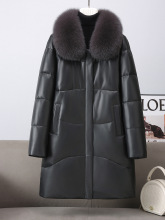 海宁真皮羽绒服女中长款显瘦鹅绒服头层绵羊皮衣 2025新款中老年