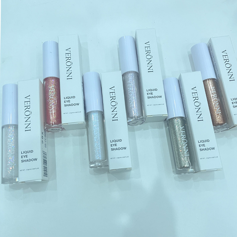 3 unids traje l&iacute;quido sombra de ojos brillante Cristal l&iacute;quido resaltar brillante sombra de ojos mentira gusano de seda pluma brillo sombra de ojos