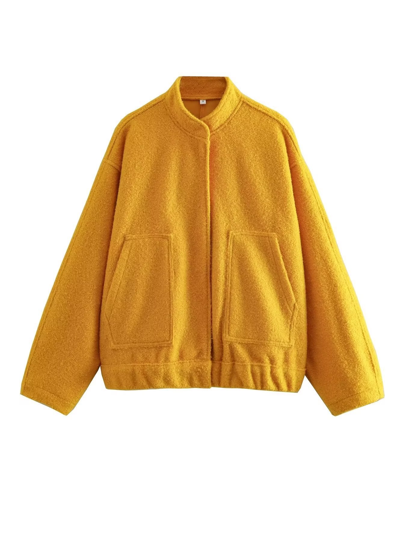 Women's Clothing autumn and winter new women's casual versatile multi color loose woolen coat concealed button stand collar jacket_voghion.com