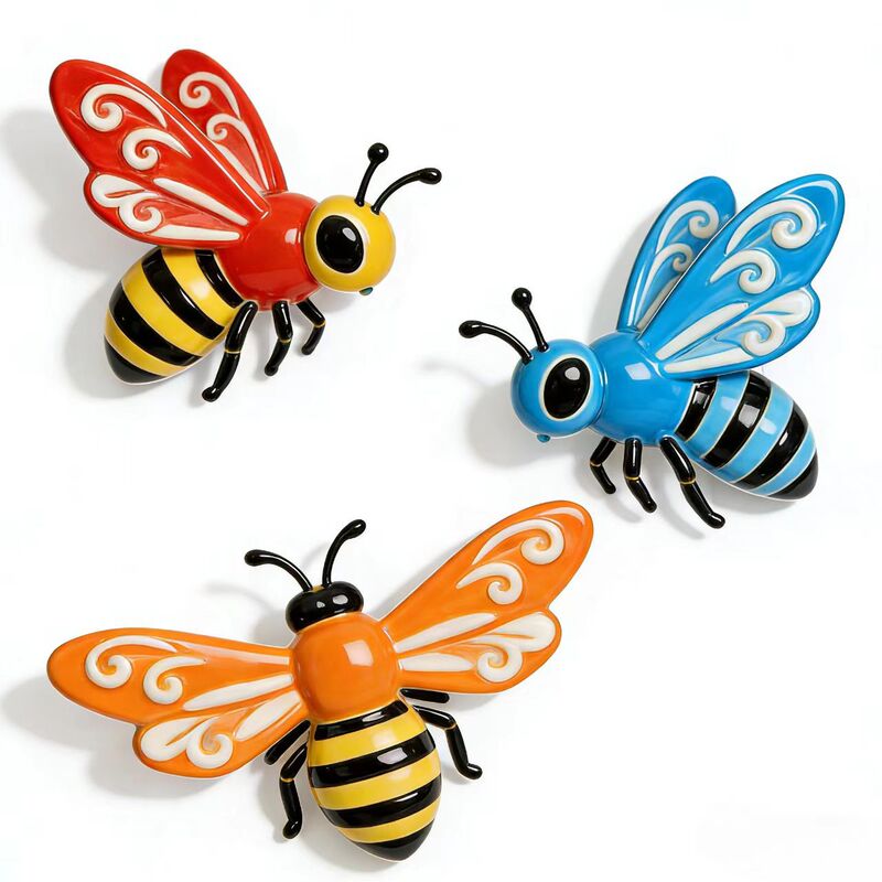Cross-Border New Product Creative Iron Art Silhouette Bee Wall Decoration Outdoor Garden Courtyard Wall Hanging Decoration