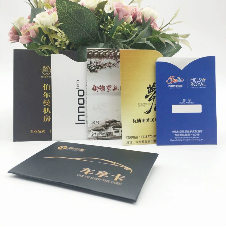 Ого, держатели для карт доступа, держатели для карт гостиничных номеров, бумажные держатели для карт доступа, персонализированная обработка логотипов.