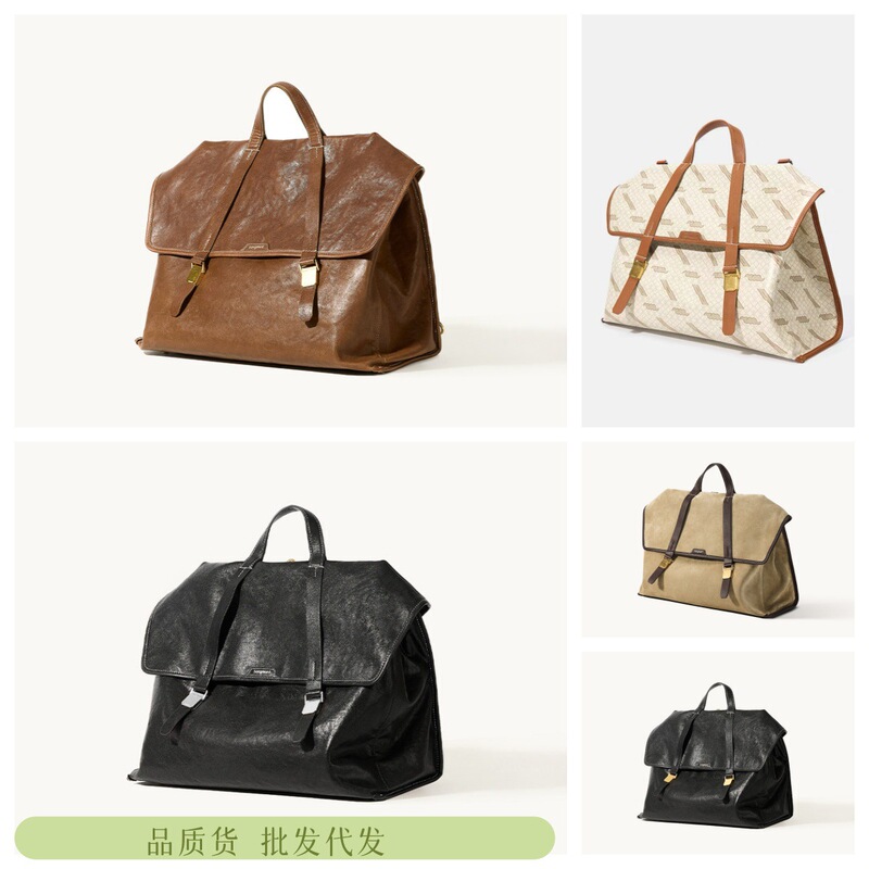 Songshan Xia Shanshang Travel Briefcase Unisex Vegetable-Tanned Leather Crossbody Backpack 14inch Laptop Bag Songshan Xia Shanshang Travel Briefcase Unisex Vegetable-Tanned Leather Crossbody Backpack 14inch Laptop Bag