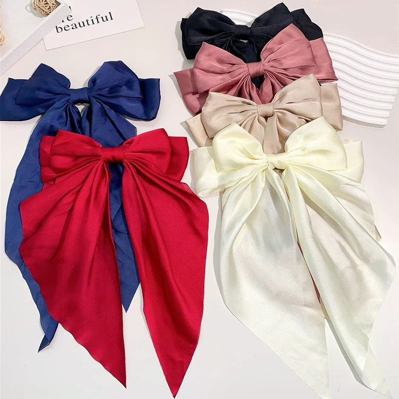 Long hairgrip with bow, hairpin, internet celebrity, city style