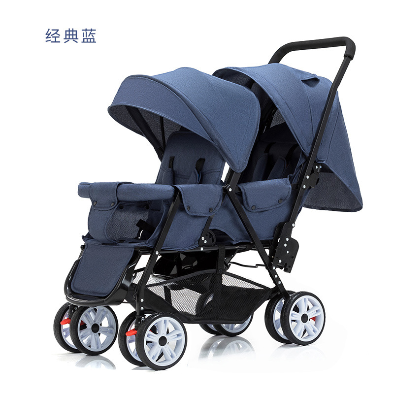 Cochecito Doble Plegable para Gemelos de Acero al Carbono, Plegable, Reclinable, Amortiguación de Impactos, para Gemelos image 10