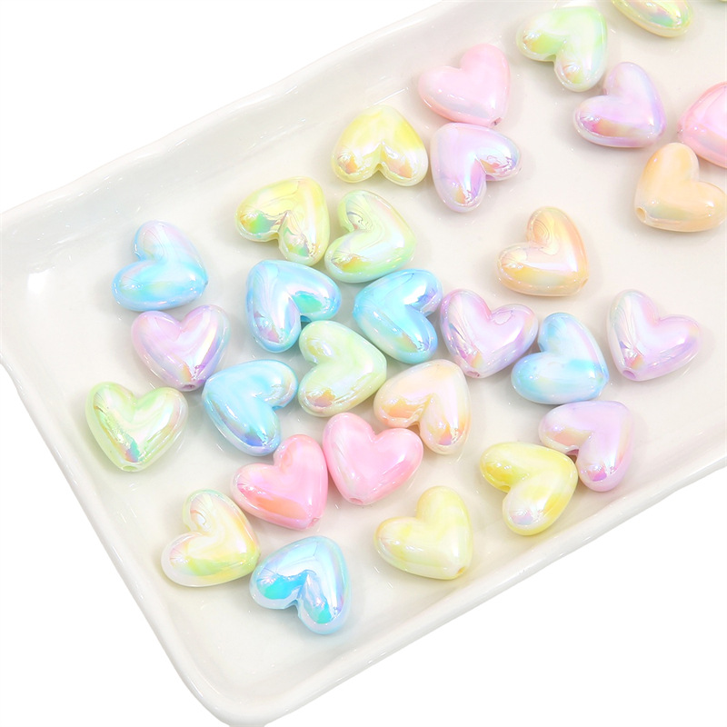 19g Weight Beads Jewelry Making Type DIY Jewelry Accessories Classification 5 Pieces Quantity Acrylic Material Heart Shape Pattern Simple Style Style 5 Pieces Arylic Heart Shape DIY Jewelry Accessories Beads 5
