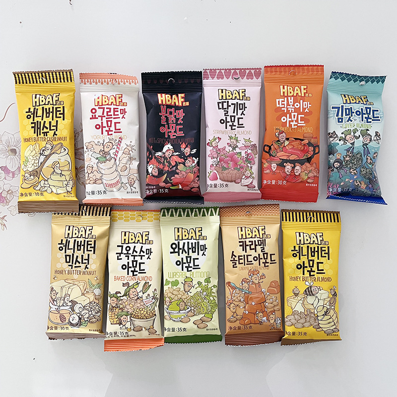 Korean Imported Ba Feng Tom Farm Honey Butter Almonds 35g Almond Nut Snacks Wholesale