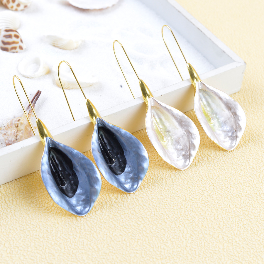 European and American Cross-Border Personalized Fashion Colorful Floral Long Ear Hooks with a Niche Elegant Thin Floral Exaggerated Earrings