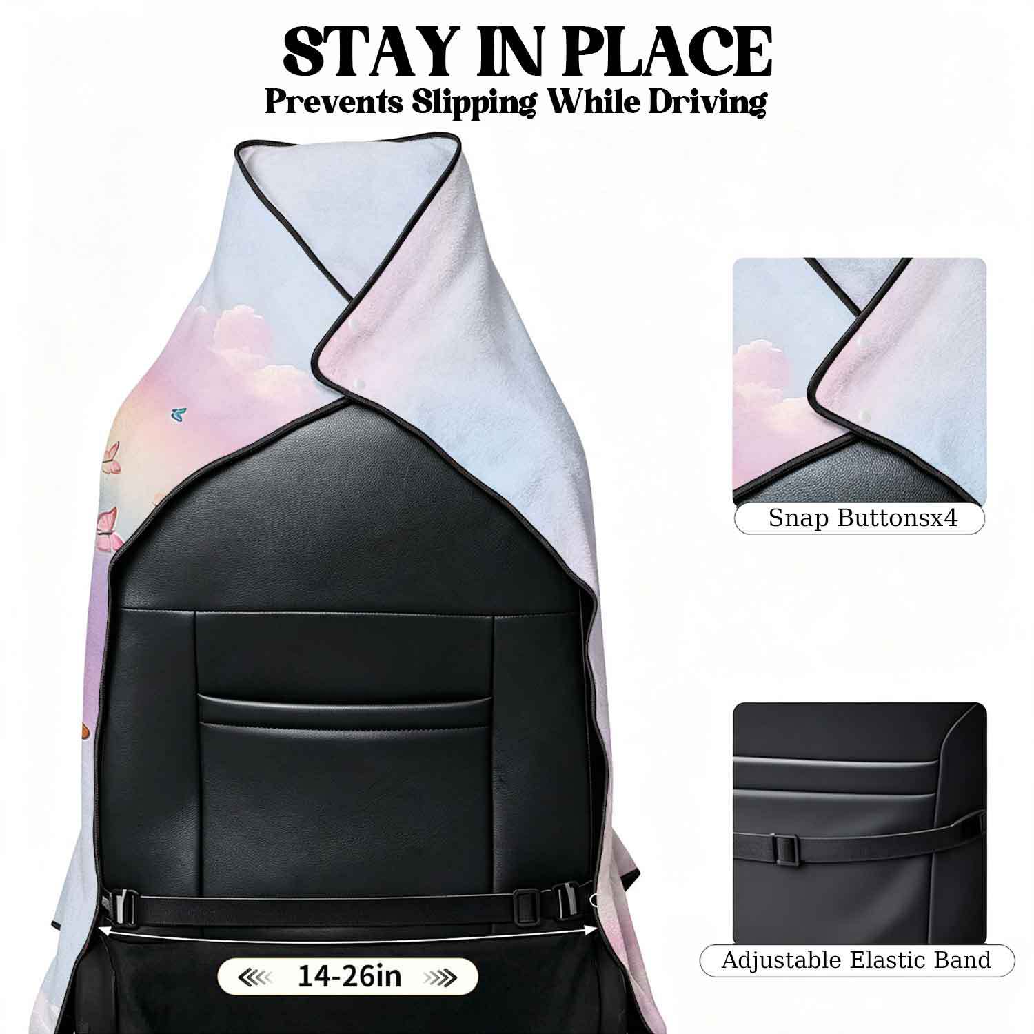Printed bath towel and car seat cover 2-in-1, ultra-fine fiber outdoor beach and car dual-use universal seat cushion