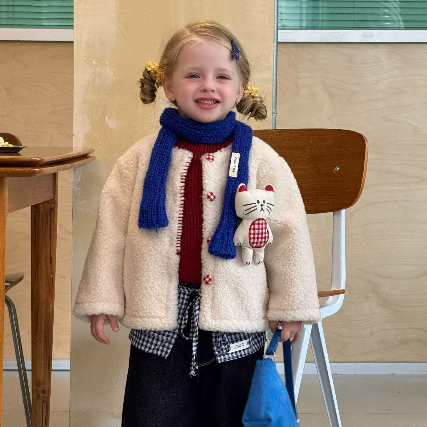 维木童装女童外套冬装2025新款洋气羊羔毛加厚儿童衣服女宝宝上衣