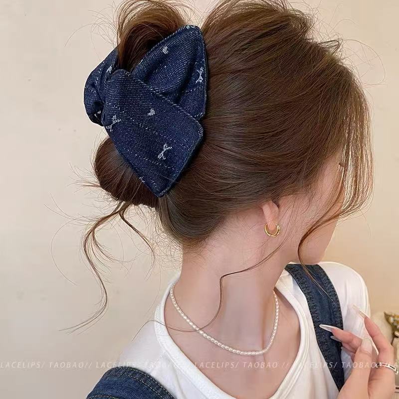 フレンチサテンシェル三角グリッパー女性用 2025 新しいハイエンド後頭部大型ヘアピンサメクリップヘアアクセサリー|undefined