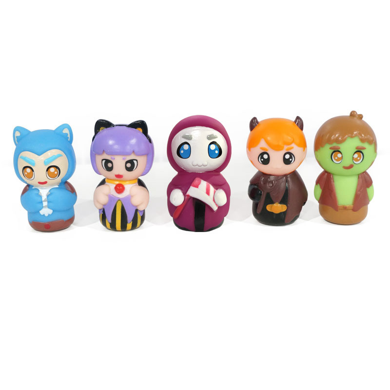 Bebé de los niños educación temprana Iluminación dedo muñeca animal de dibujos animados muñeca calmante juguete PVC de goma suave juguete transfronterizo